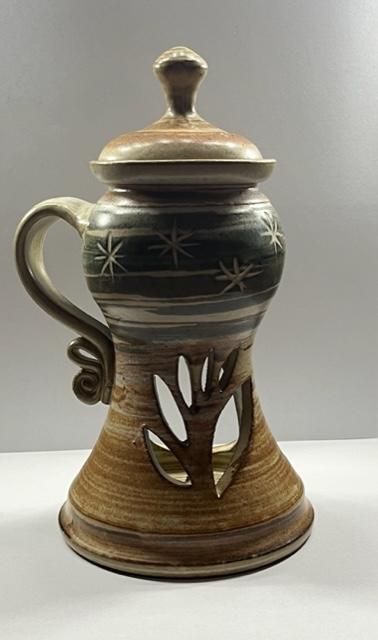 Aromalampa v prírodných farbách (keramika), 21cm